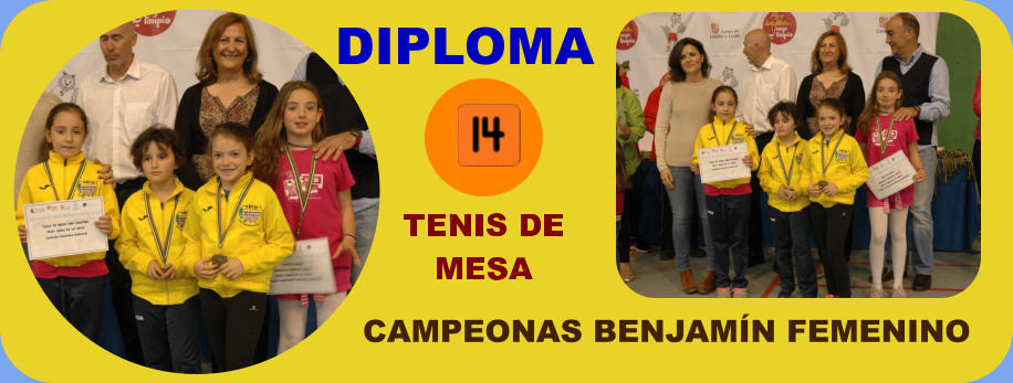 DIPLOMA CAMPEONAS BENJAMN FEMENINO