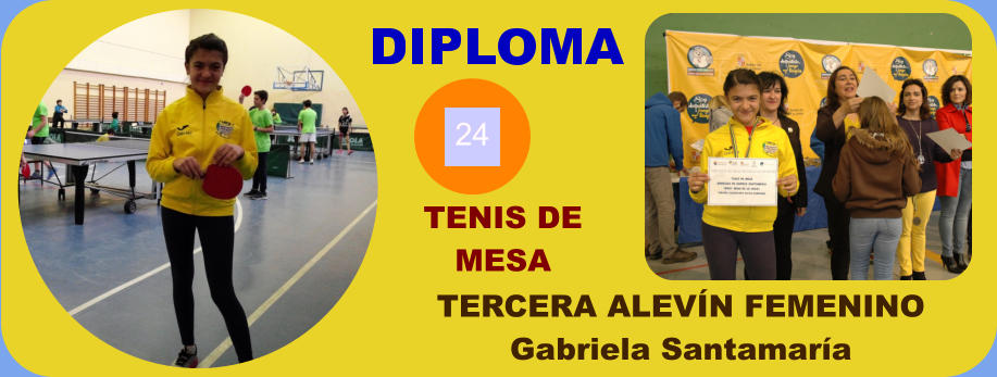 TERCERA ALEVÍN FEMENINO Gabriela Santamaría TENIS DE MESA