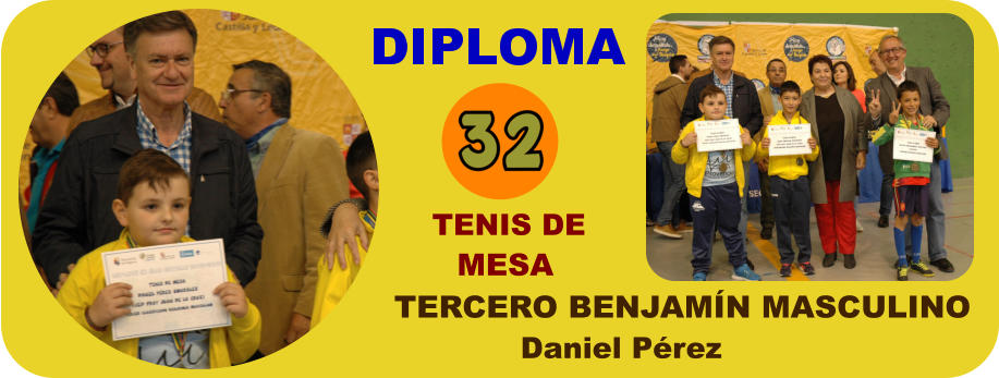 TERCERO BENJAMÍN MASCULINO TENIS DE MESA Daniel Pérez