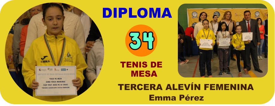 TERCERA ALEVÍN FEMENINA TENIS DE MESA Emma Pérez